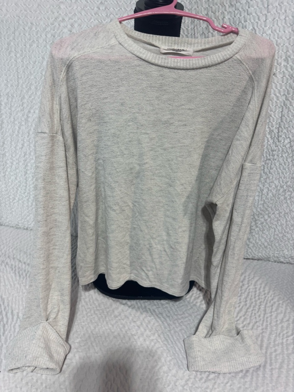 Project Social T Women's Long-Sleeve Crewneck Top - Light Heather Cream